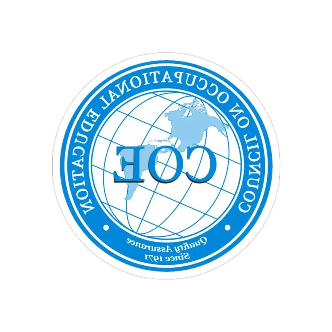 Council on Occupational Education (U.S. Navy) REVERSE PRINT Transparent Die-Cut STICKER 2 Inch Die-Cut Transparent - The Sticker Space