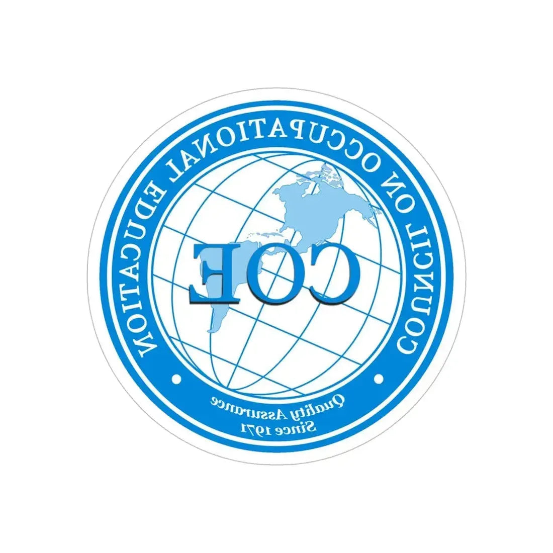 Council on Occupational Education (U.S. Navy) REVERSE PRINT Transparent Die-Cut STICKER 6 Inch Die-Cut Transparent - The Sticker Space