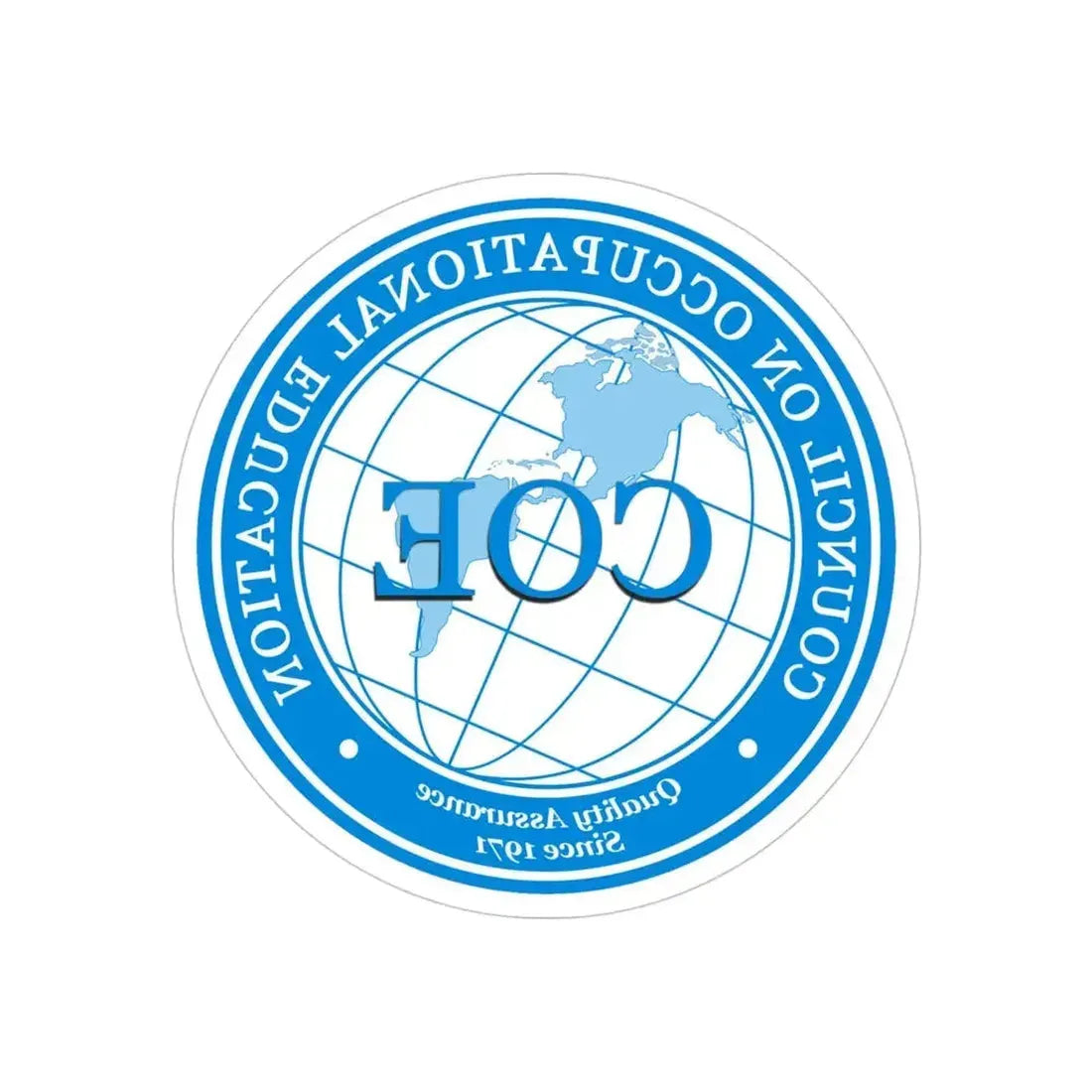Council on Occupational Education (U.S. Navy) REVERSE PRINT Transparent Die-Cut STICKER - The Sticker Space