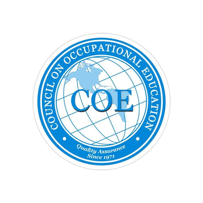 Council on Occupational Education (U.S. Navy) Transparent STICKER Die-Cut Vinyl Decal 4 Inch Transparent - The Sticker Space