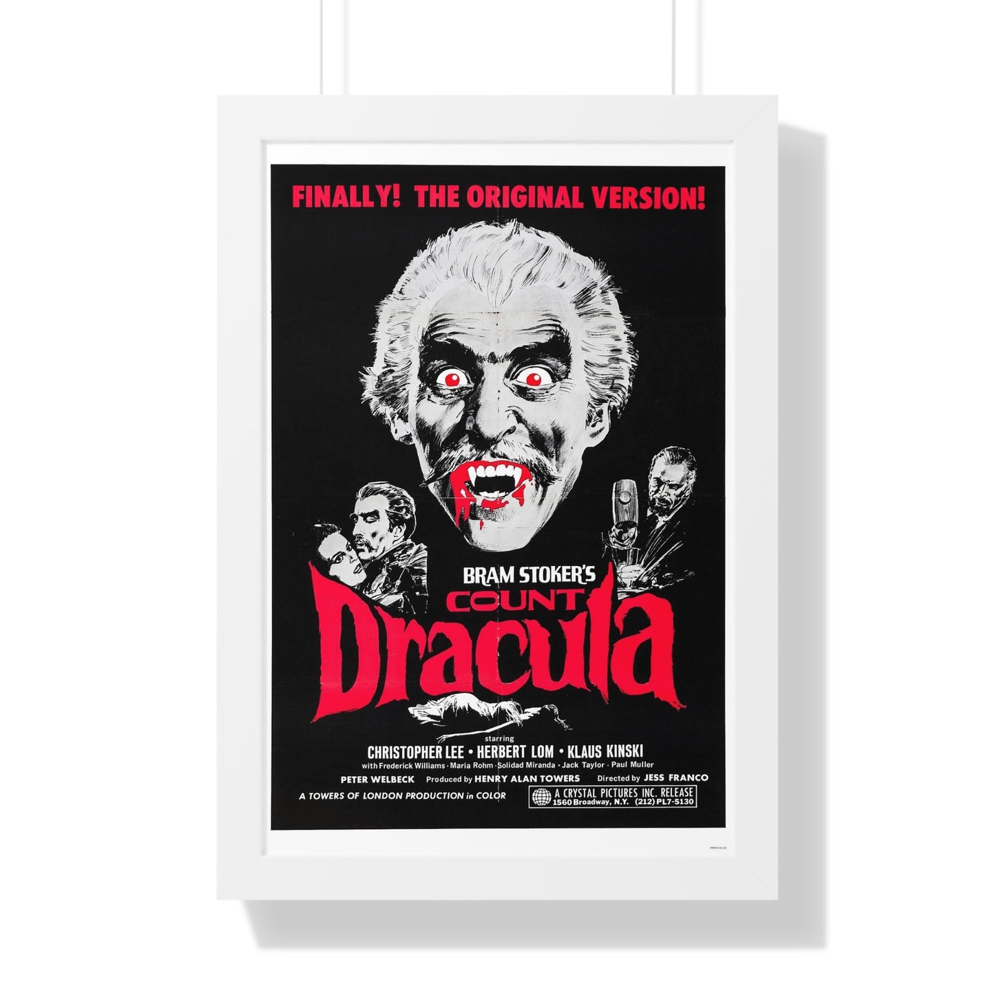 COUNT DRACULA 1970 - Framed Movie Poster-16″ x 24″-The Sticker Space