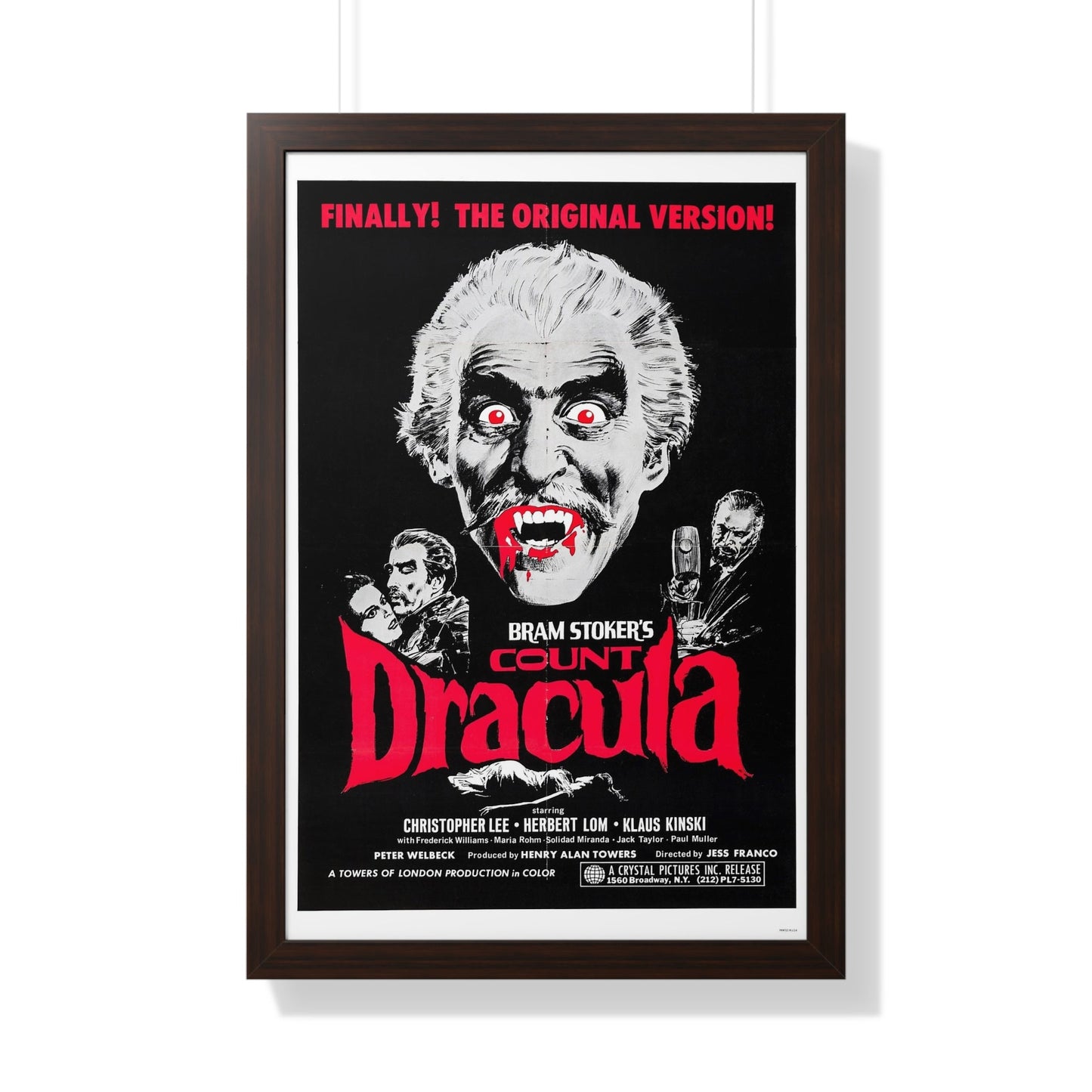 COUNT DRACULA 1970 - Framed Movie Poster-20" x 30"-The Sticker Space