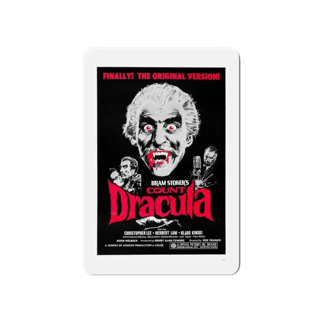 COUNT DRACULA 1970 Movie Poster - Refrigerator Magnet - The Sticker Space