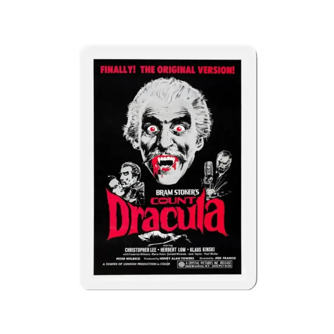 COUNT DRACULA 1970 Movie Poster - Refrigerator Magnet - The Sticker Space