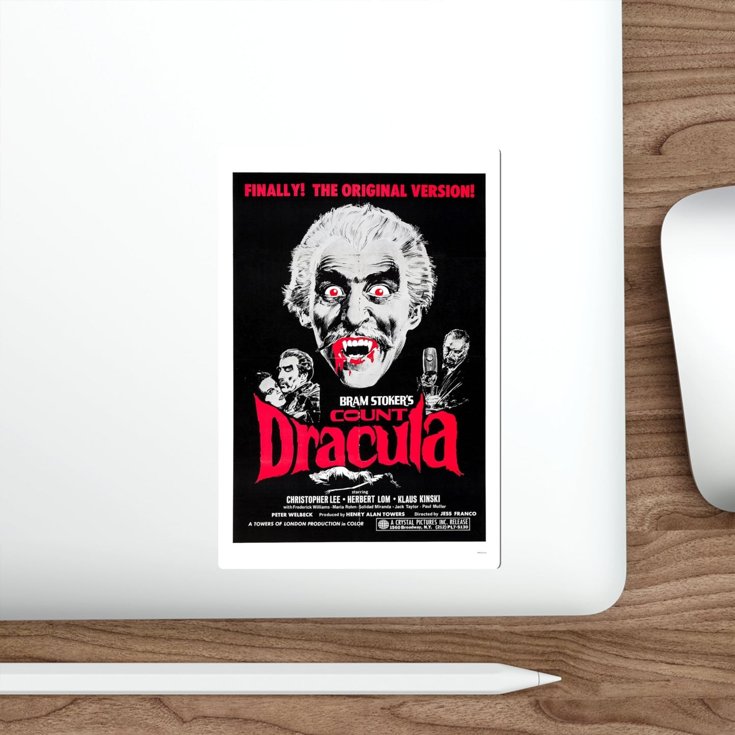 COUNT DRACULA 1970 Movie Poster STICKER Vinyl Die-Cut Decal-The Sticker Space