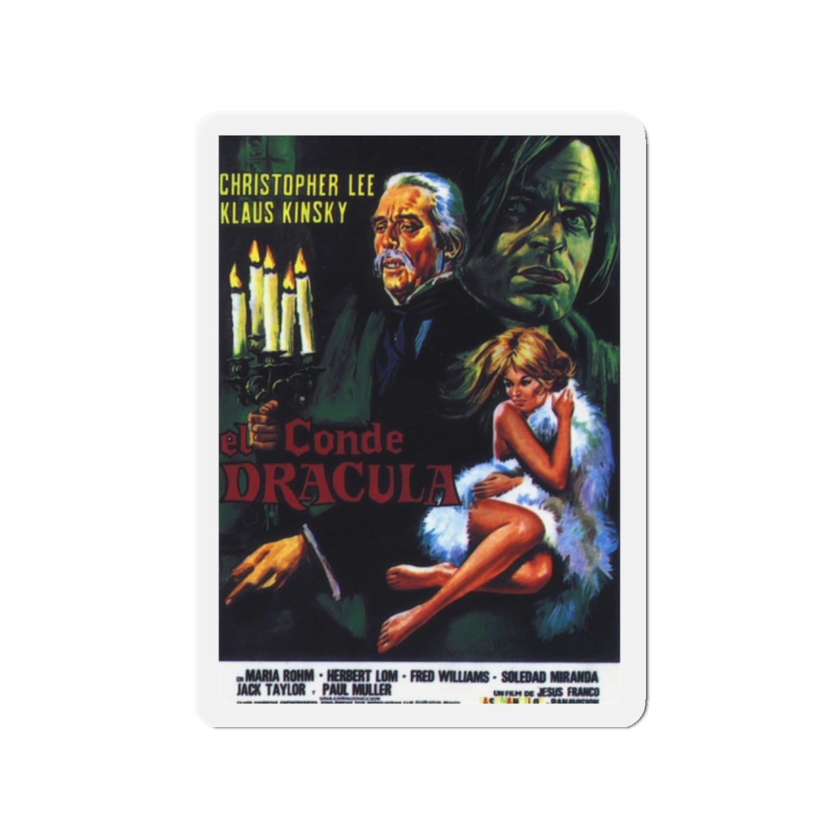 COUNT DRACULA (2) 1970 Movie Poster - Die-Cut Magnet-2" x 2"-The Sticker Space