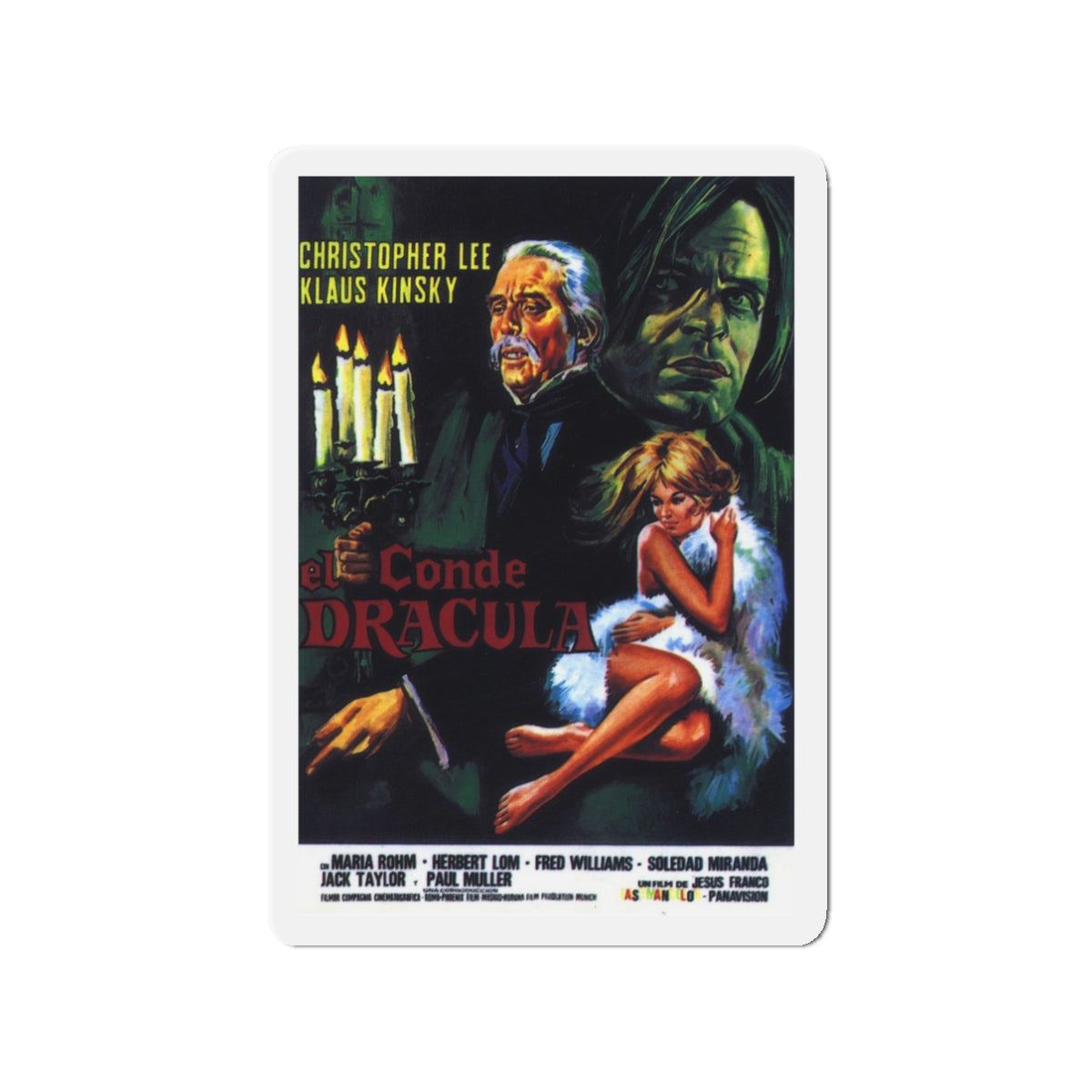 COUNT DRACULA (2) 1970 Movie Poster - Die-Cut Magnet-3" x 3"-The Sticker Space