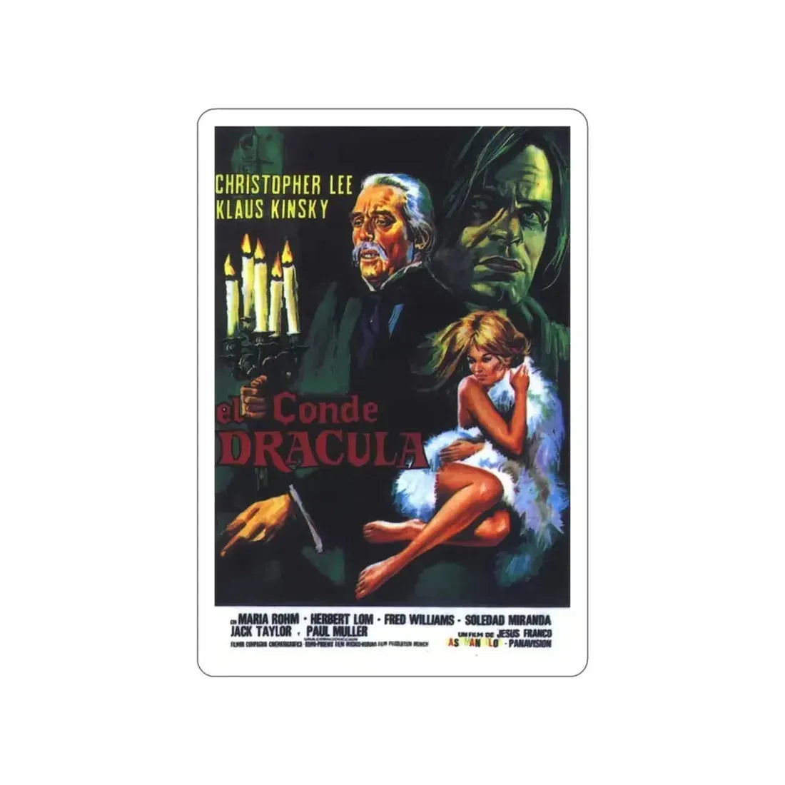 COUNT DRACULA (2) 1970 Movie Poster STICKER Vinyl Die-Cut Decal - The Sticker Space