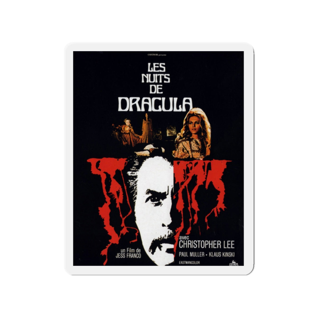 COUNT DRACULA (4) 1970 Movie Poster - Die-Cut Magnet-2" x 2"-The Sticker Space