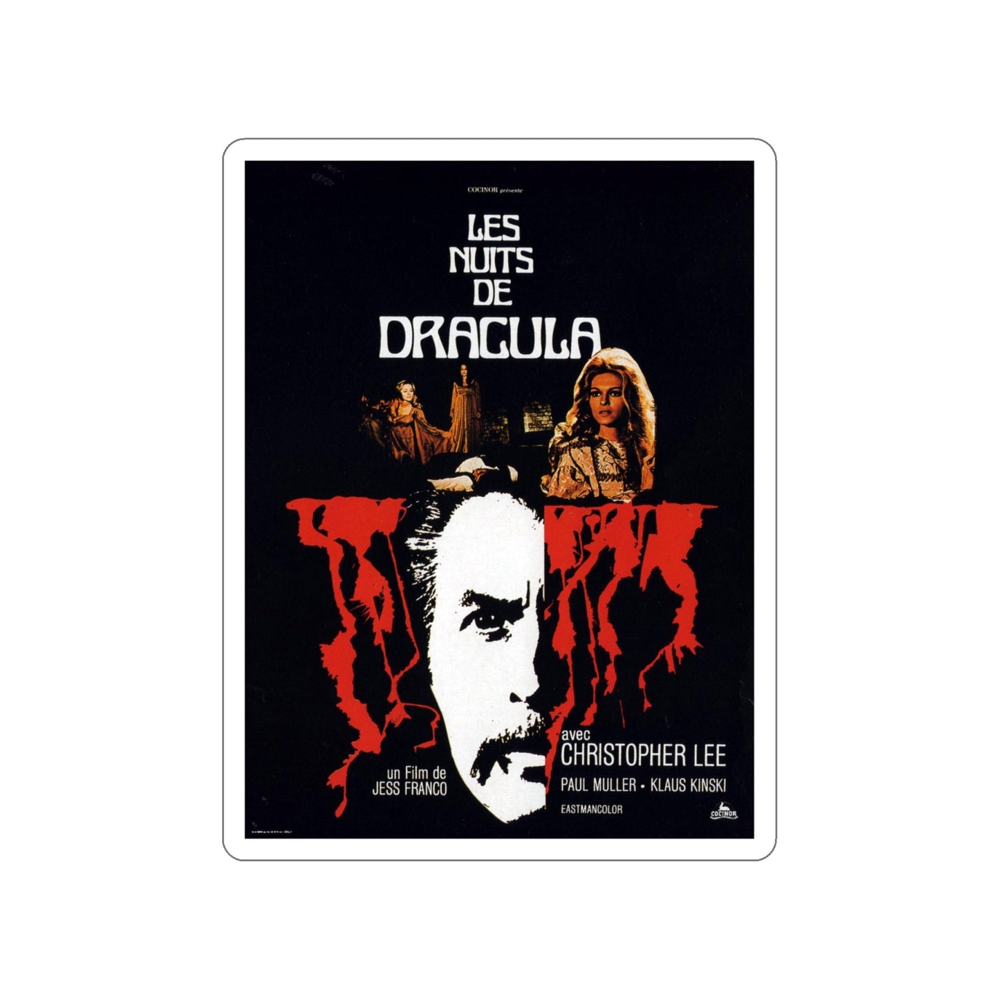 COUNT DRACULA (4) 1970 Movie Poster STICKER Vinyl Die-Cut Decal-6 Inch-The Sticker Space