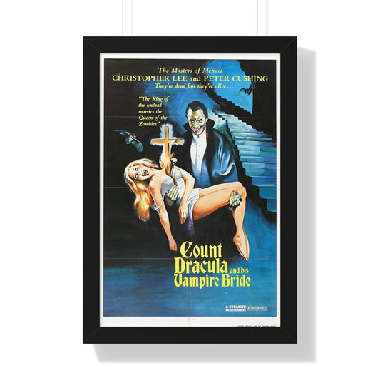 COUNT DRACULA AND HIS VAMPIRE BRIDE 1973 - Framed Movie Poster-16″ x 24″-The Sticker Space