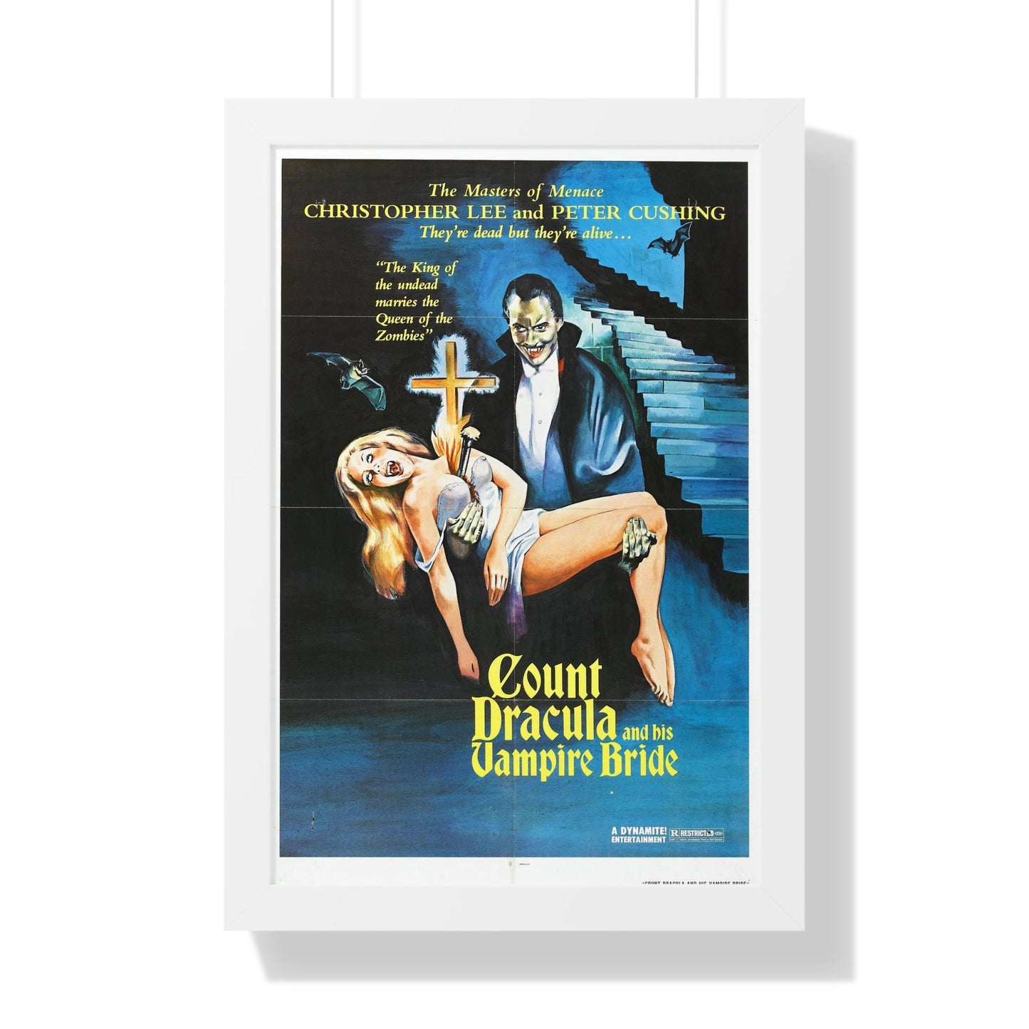 COUNT DRACULA AND HIS VAMPIRE BRIDE 1973 - Framed Movie Poster-16″ x 24″-The Sticker Space