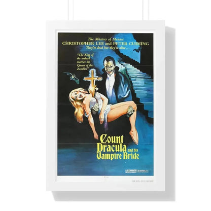 COUNT DRACULA AND HIS VAMPIRE BRIDE 1973 - Framed Movie Poster 16″ x 24″ White - The Sticker Space