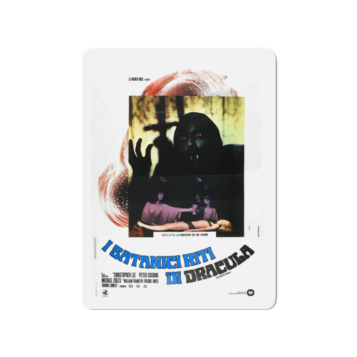 COUNT DRACULA AND HIS VAMPIRE BRIDE (2) 1973 Movie Poster - Die-Cut Magnet-3" x 3"-The Sticker Space