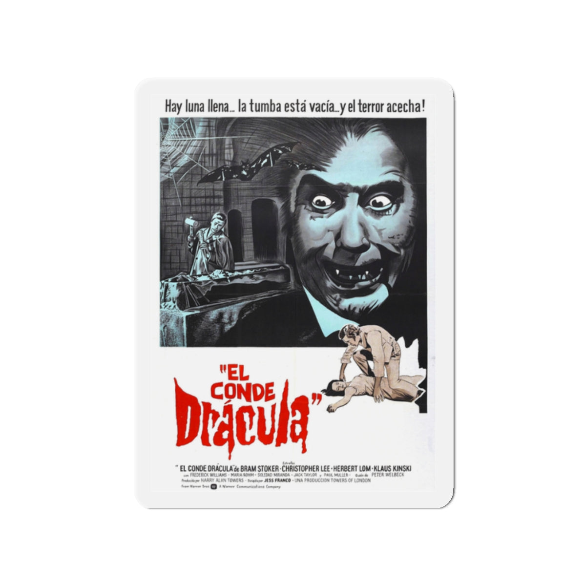 COUNT DRACULA (FRANCO) 1970 Movie Poster - Die-Cut Magnet-2" x 2"-The Sticker Space