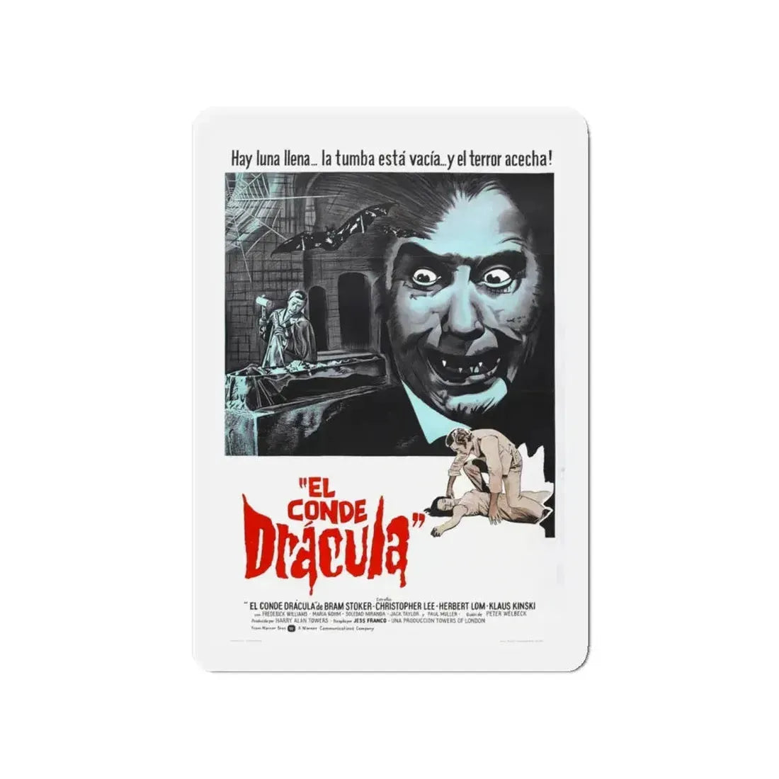 COUNT DRACULA (FRANCO) 1970 Movie Poster - Refrigerator Magnet 4 Inch - The Sticker Space