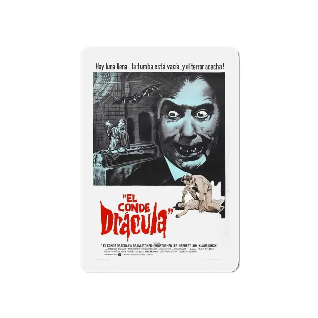 COUNT DRACULA (FRANCO) 1970 Movie Poster - Refrigerator Magnet 5 Inch - The Sticker Space