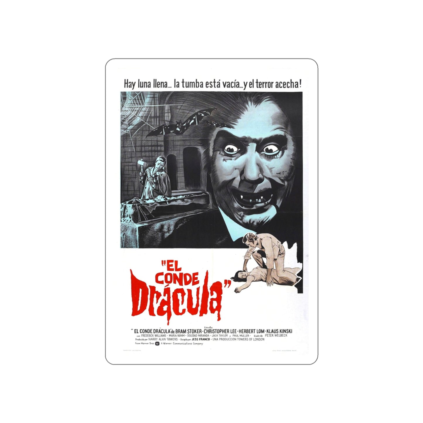 COUNT DRACULA (FRANCO) 1970 Movie Poster STICKER Vinyl Die-Cut Decal-4 Inch-The Sticker Space