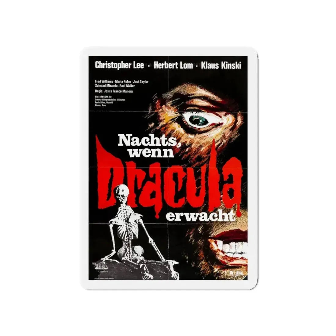 COUNT DRACULA (FRANCO) 2 1970 Movie Poster - Refrigerator Magnet 4 Inch - The Sticker Space