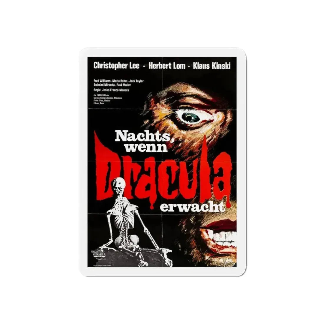 COUNT DRACULA (FRANCO) 2 1970 Movie Poster - Refrigerator Magnet - The Sticker Space