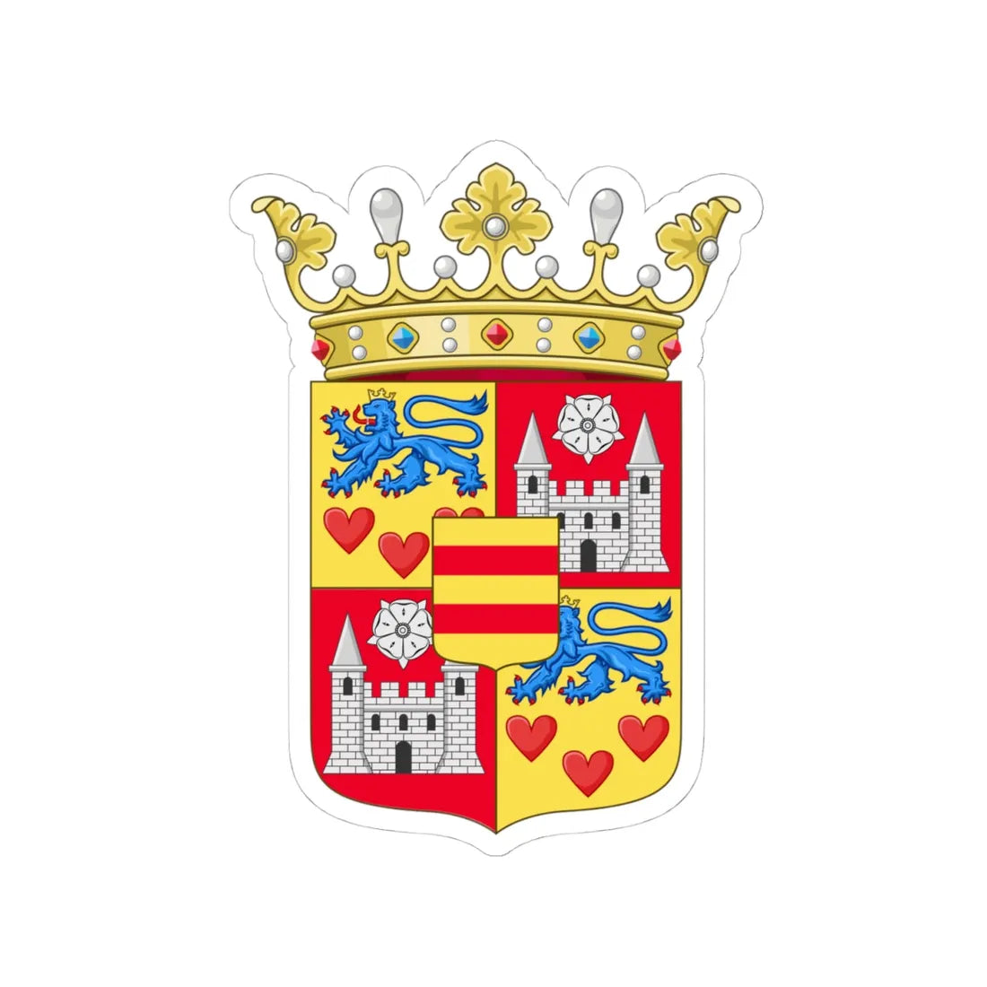 Count of Rosenborg (Denmark) (Coat of Arms) STICKER Vinyl Kiss-Cut Decal 4 Inch White - The Sticker Space