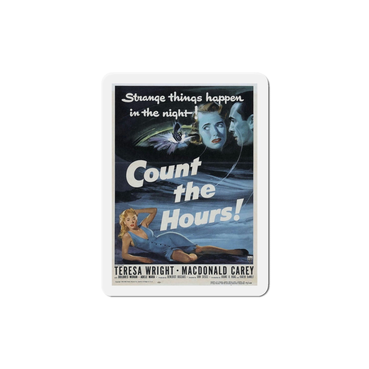 Count the Hours 1953 Movie Poster Die-Cut Magnet-5 Inch-The Sticker Space