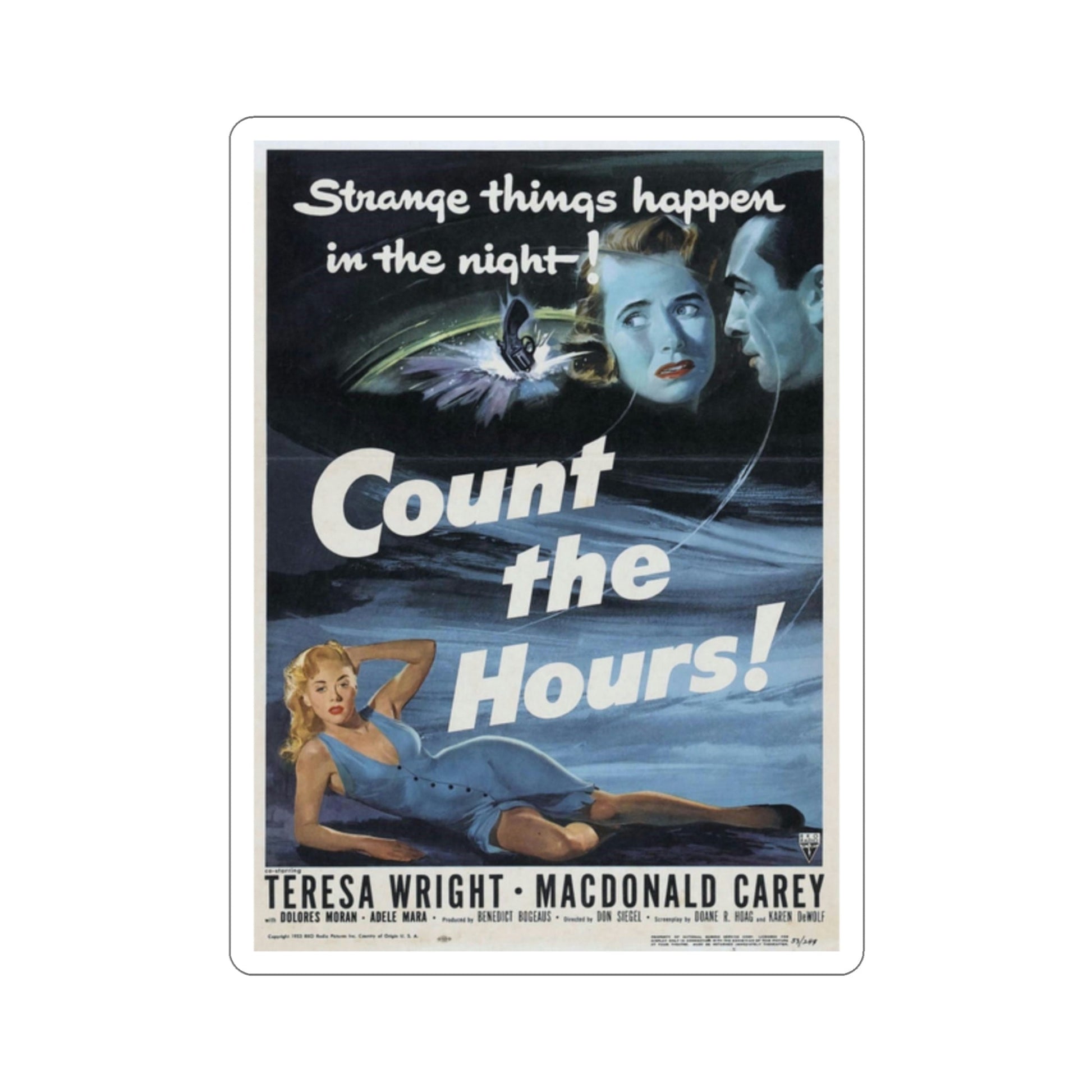 Count the Hours 1953 Movie Poster STICKER Vinyl Die-Cut Decal-2 Inch-The Sticker Space