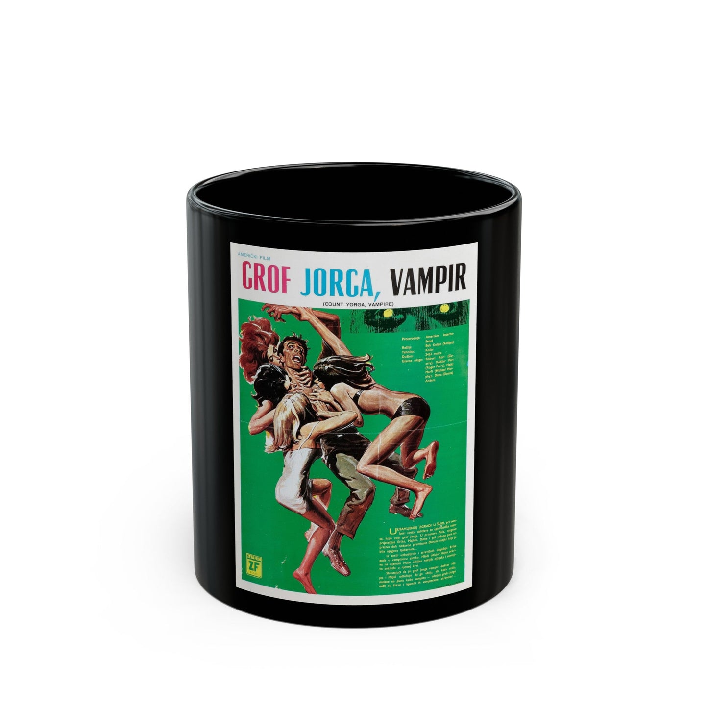 COUNT YORGA, VAMPIRE 1970 Movie Poster - Black Coffee Mug-11oz-The Sticker Space