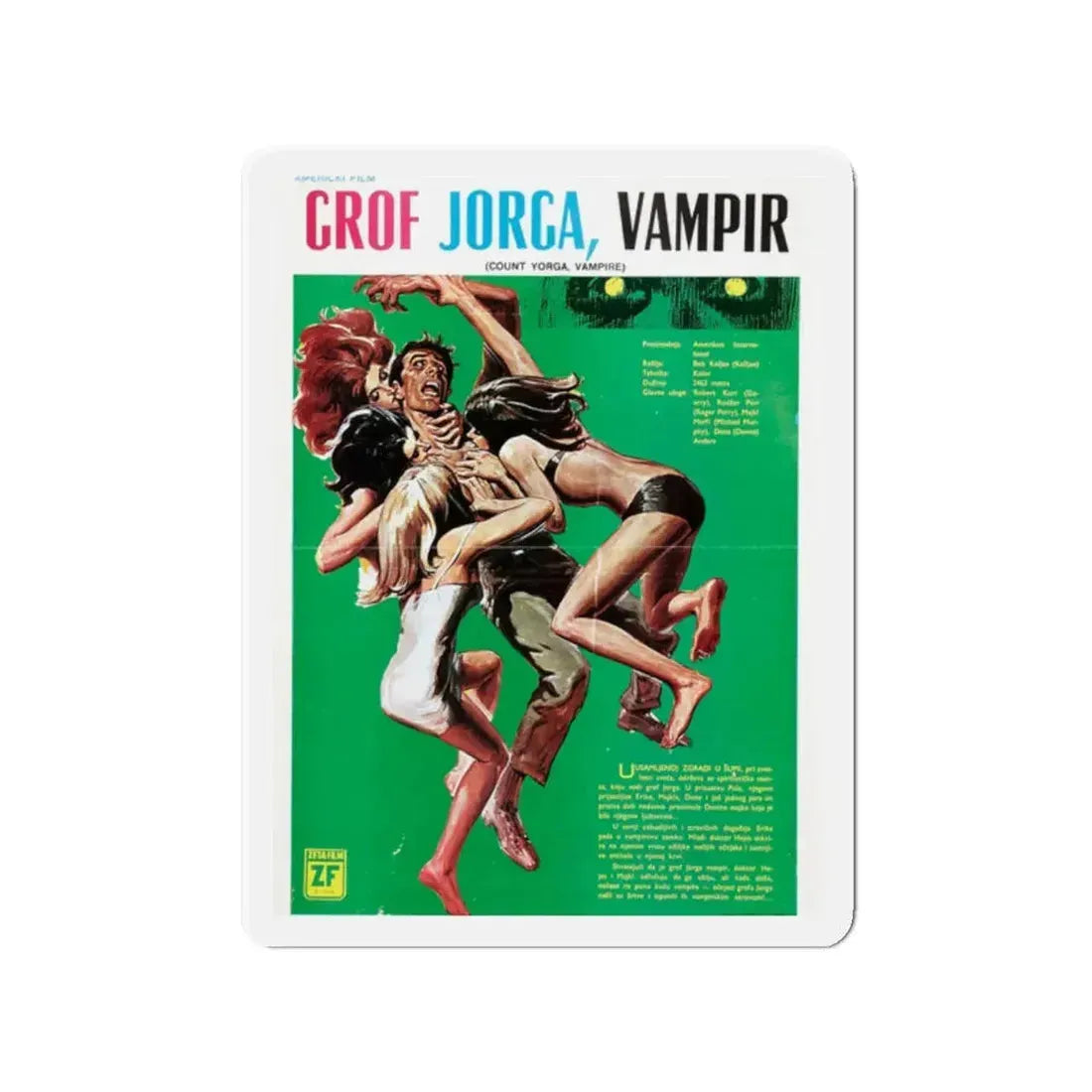 COUNT YORGA, VAMPIRE 1970 Movie Poster - Refrigerator Magnet 2 Inch - The Sticker Space