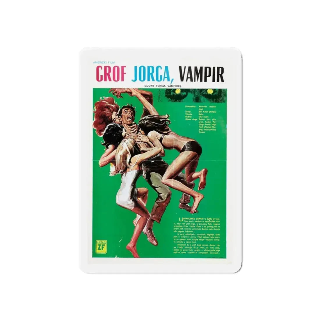 COUNT YORGA, VAMPIRE 1970 Movie Poster - Refrigerator Magnet 6 Inch - The Sticker Space