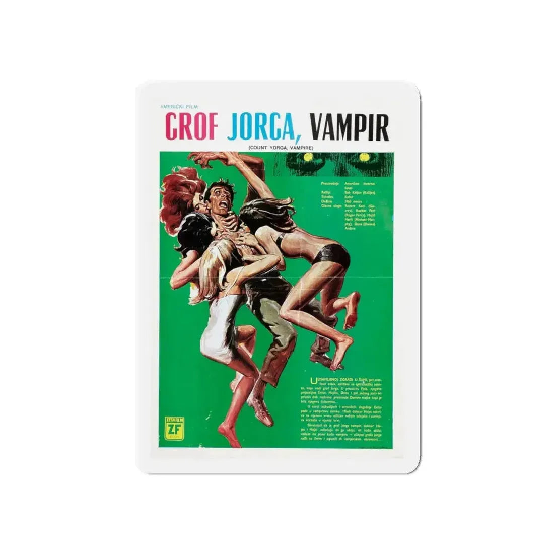 COUNT YORGA, VAMPIRE 1970 Movie Poster - Refrigerator Magnet - The Sticker Space