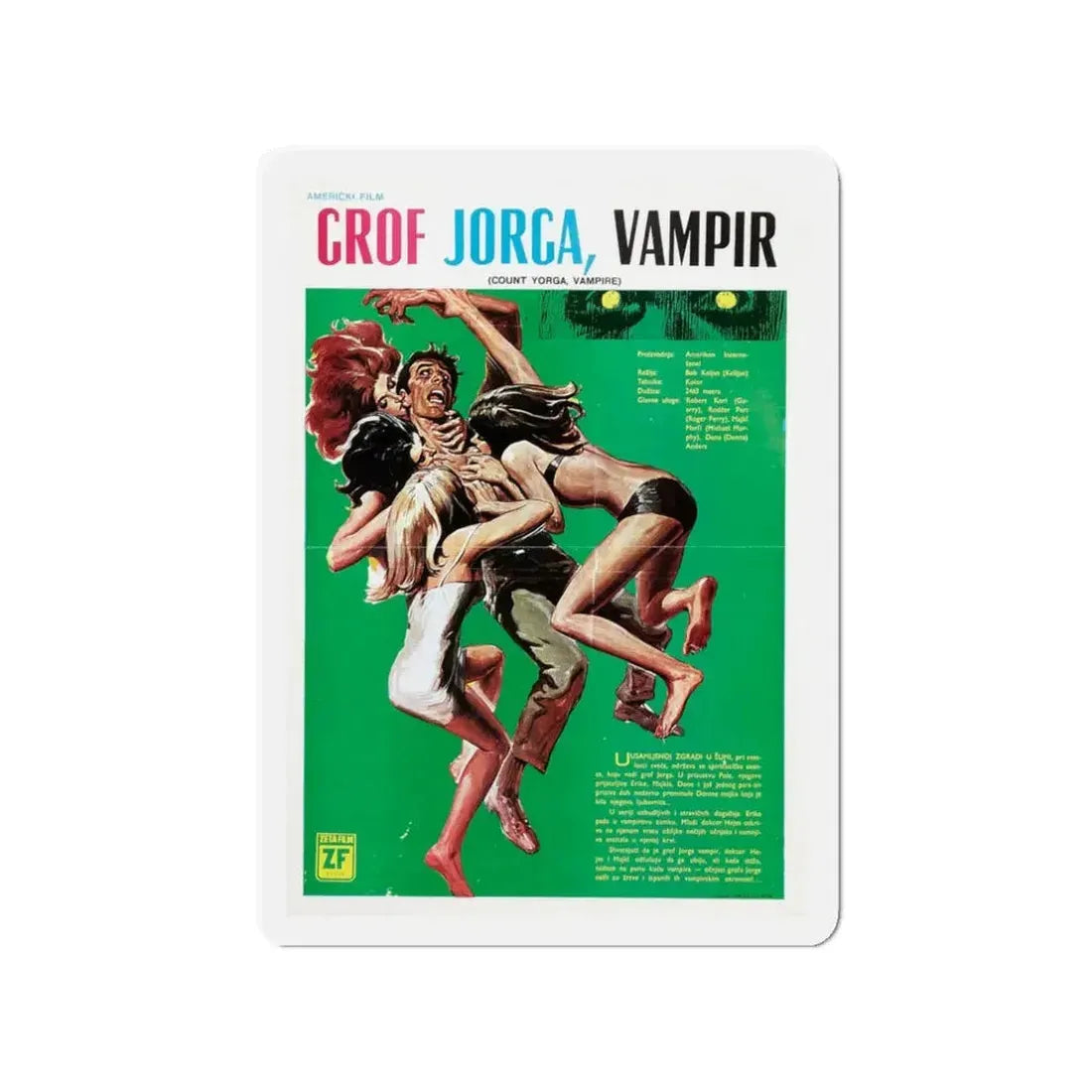 COUNT YORGA, VAMPIRE 1970 Movie Poster - Refrigerator Magnet - The Sticker Space