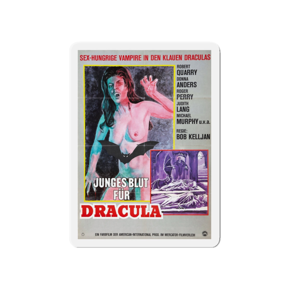 COUNT YORGA, VAMPIRE (GERMAN) 1970 Movie Poster - Die-Cut Magnet-5" x 5"-The Sticker Space