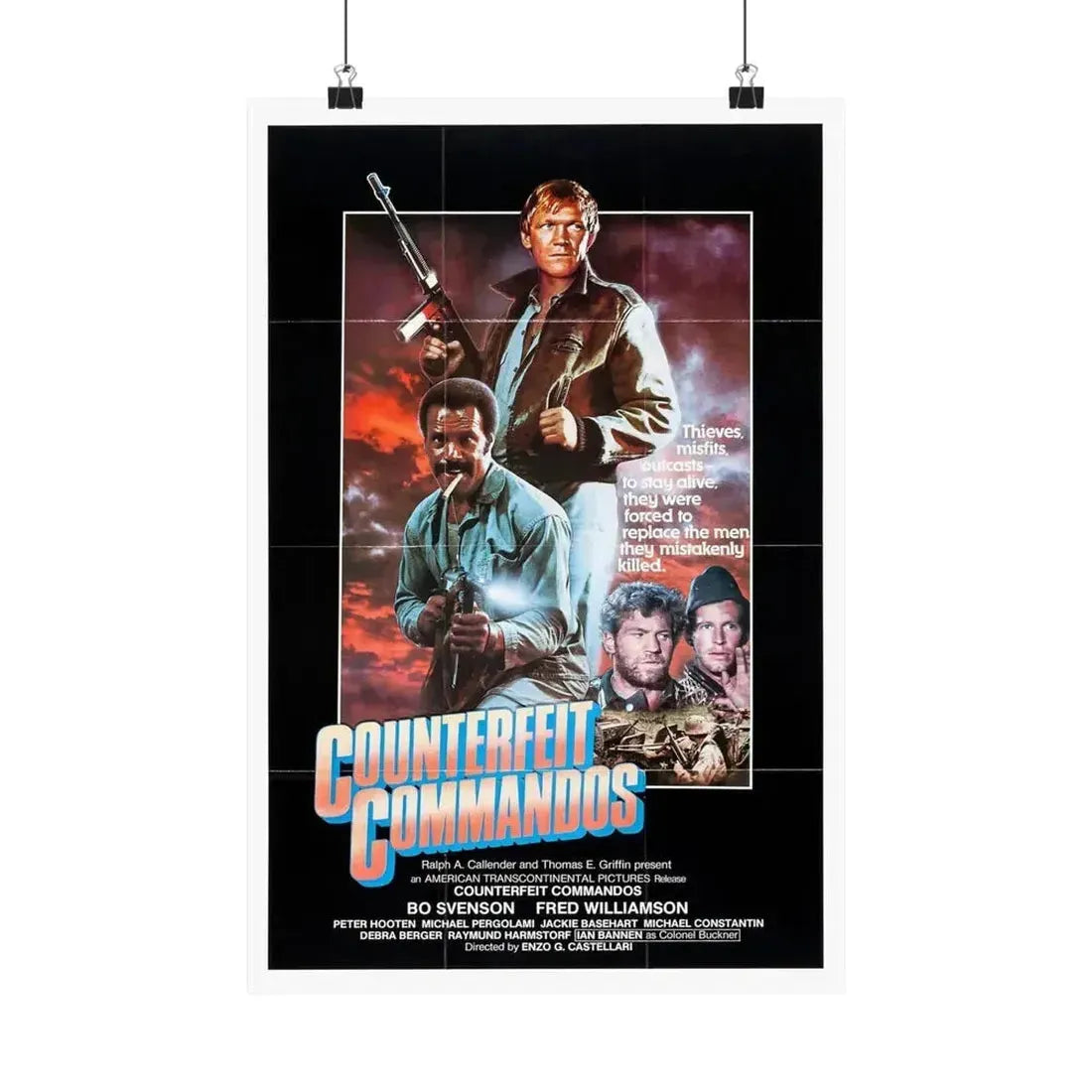 COUNTERFEIT COMMANDOS (THE INGLORIOUS BASTARDS) 1978 - Paper Movie Poster - The Sticker Space