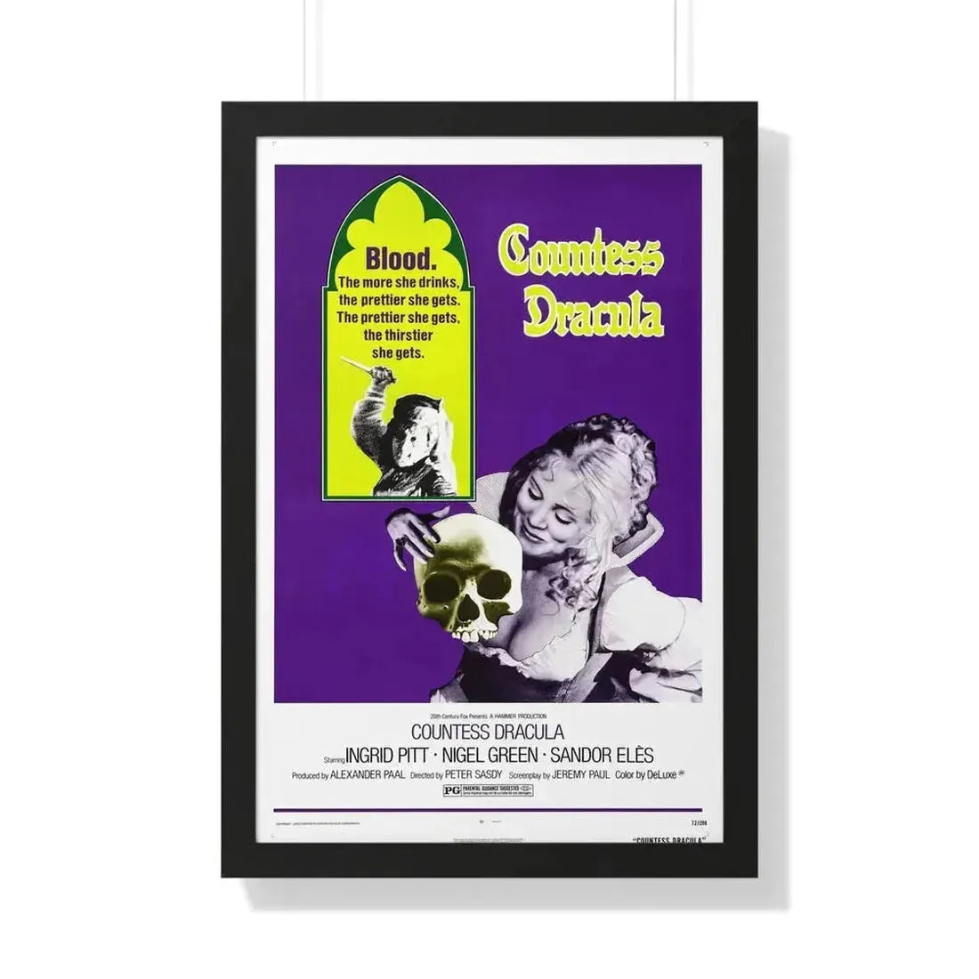 COUNTESS DRACULA 1971 - Framed Movie Poster 20" x 30" Black - The Sticker Space