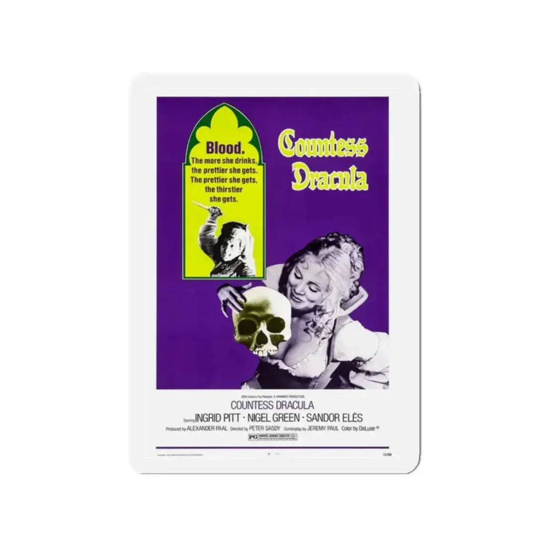 COUNTESS DRACULA 1971 Movie Poster - Refrigerator Magnet 2 Inch - The Sticker Space