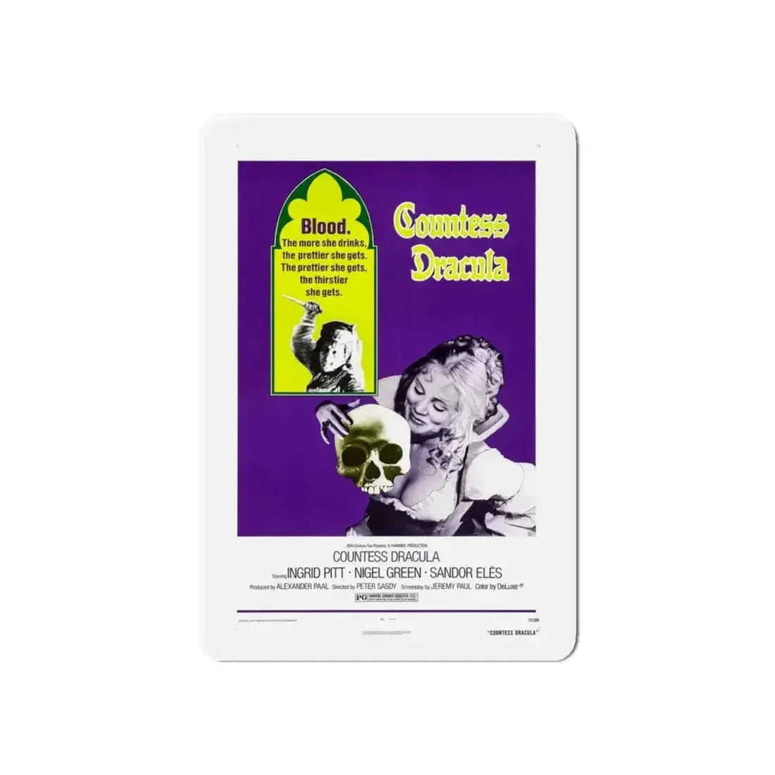 COUNTESS DRACULA 1971 Movie Poster - Refrigerator Magnet - The Sticker Space