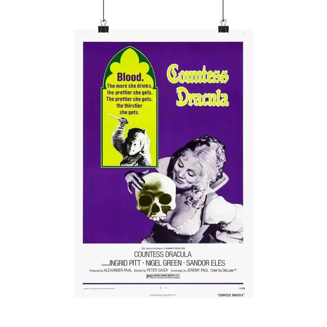 COUNTESS DRACULA 1971 - Paper Movie Poster 12″ x 18″ Matte - The Sticker Space