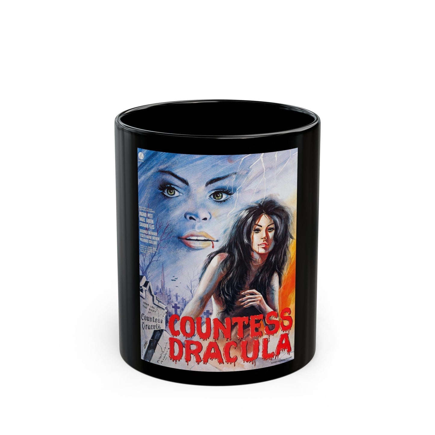 COUNTESS DRACULA (FRENCH) 1971 Movie Poster - Black Coffee Mug-11oz-The Sticker Space