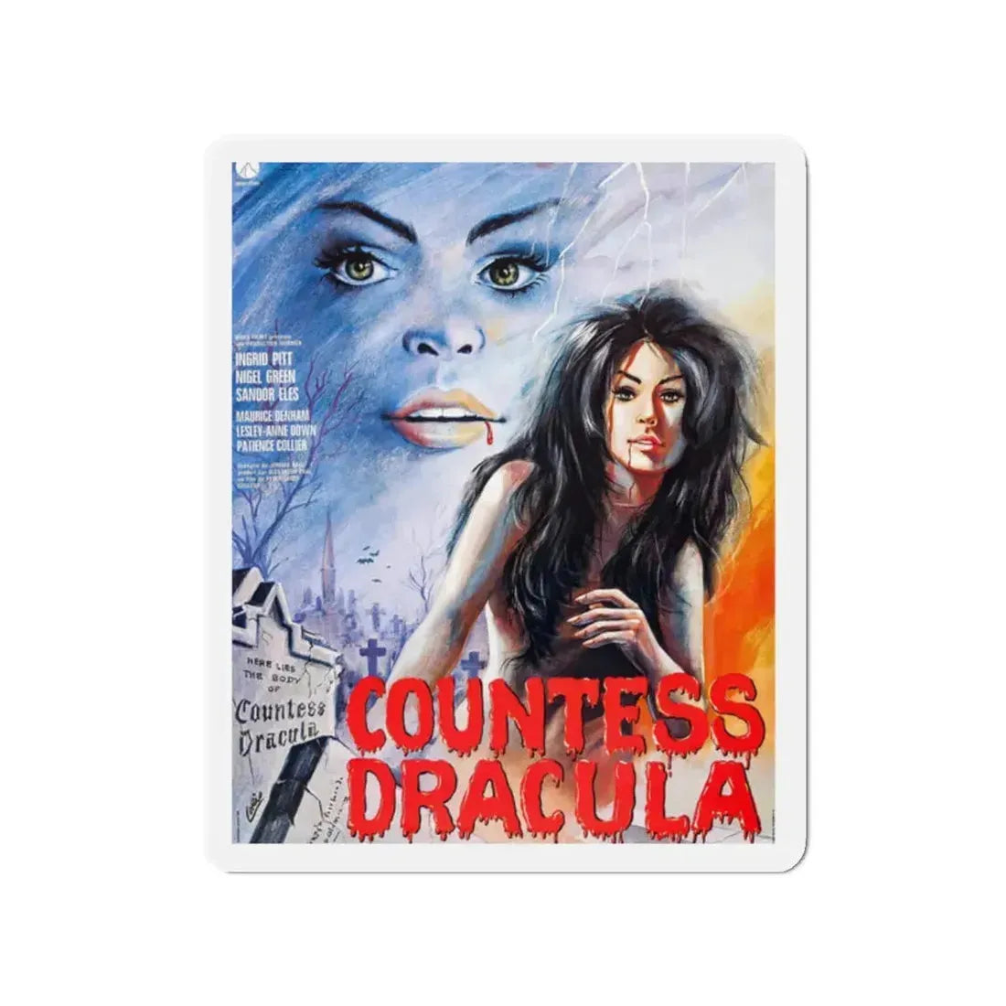 COUNTESS DRACULA (FRENCH) 1971 Movie Poster - Refrigerator Magnet 2 Inch - The Sticker Space