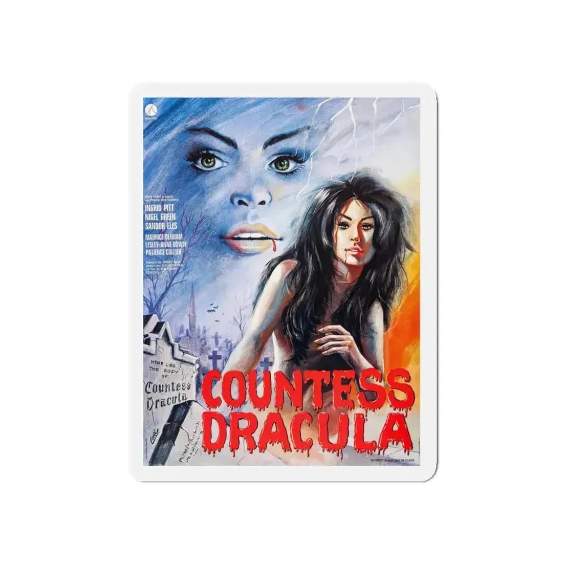 COUNTESS DRACULA (FRENCH) 1971 Movie Poster - Refrigerator Magnet - The Sticker Space