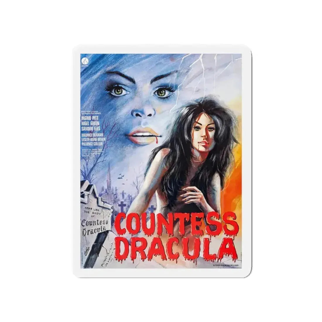 COUNTESS DRACULA (FRENCH) 1971 Movie Poster - Refrigerator Magnet - The Sticker Space