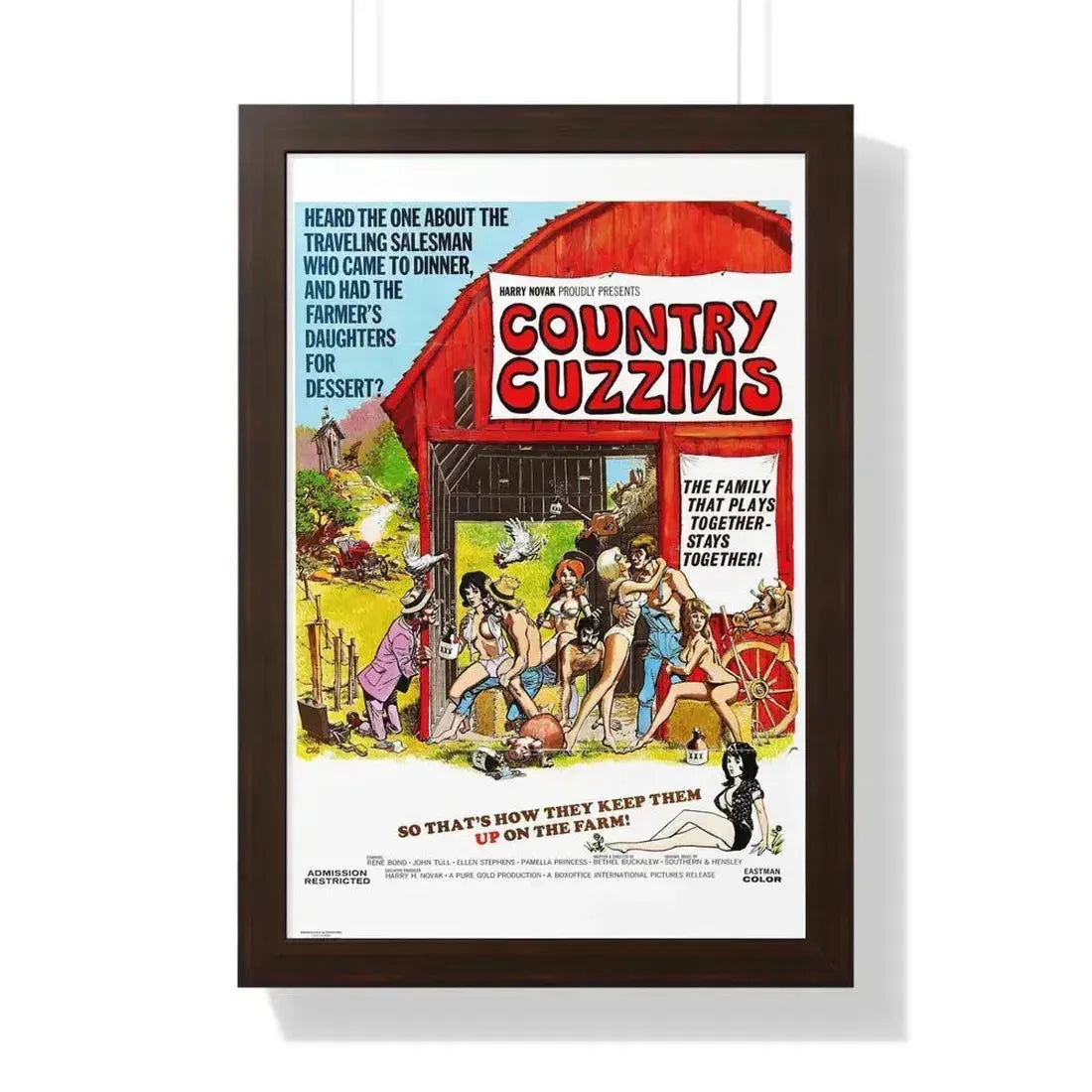 COUNTRY CUZZINS 1972 - Framed Movie Poster 16″ x 24″ Walnut - The Sticker Space