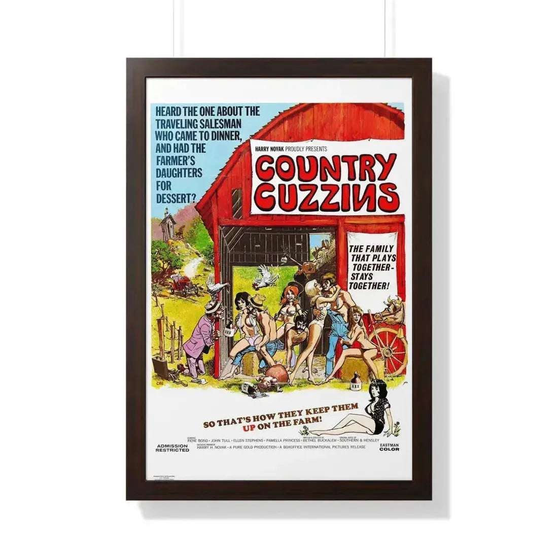 COUNTRY CUZZINS 1972 - Framed Movie Poster 20" x 30" Walnut - The Sticker Space