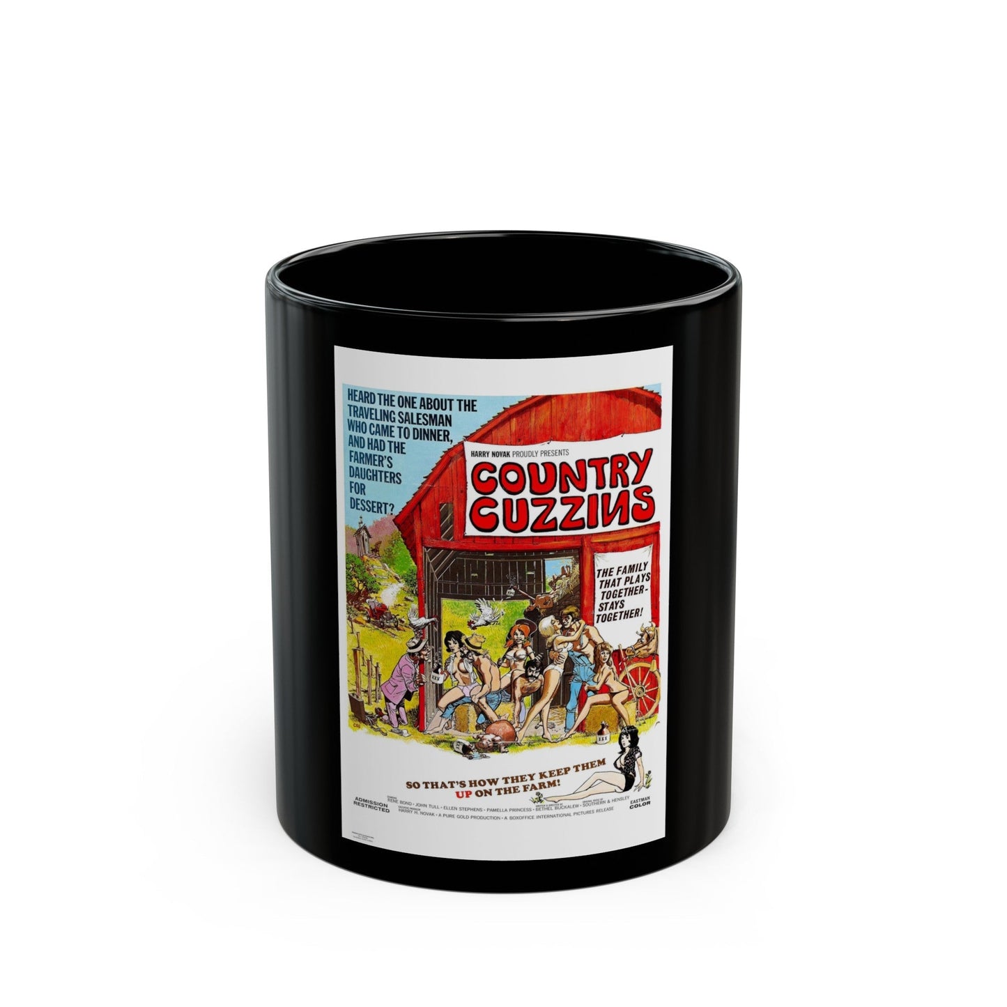 COUNTRY CUZZINS 1972 Movie Poster - Black Coffee Mug-11oz-The Sticker Space