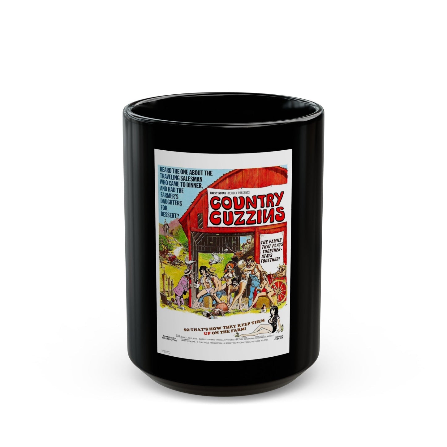 COUNTRY CUZZINS 1972 Movie Poster - Black Coffee Mug-15oz-The Sticker Space