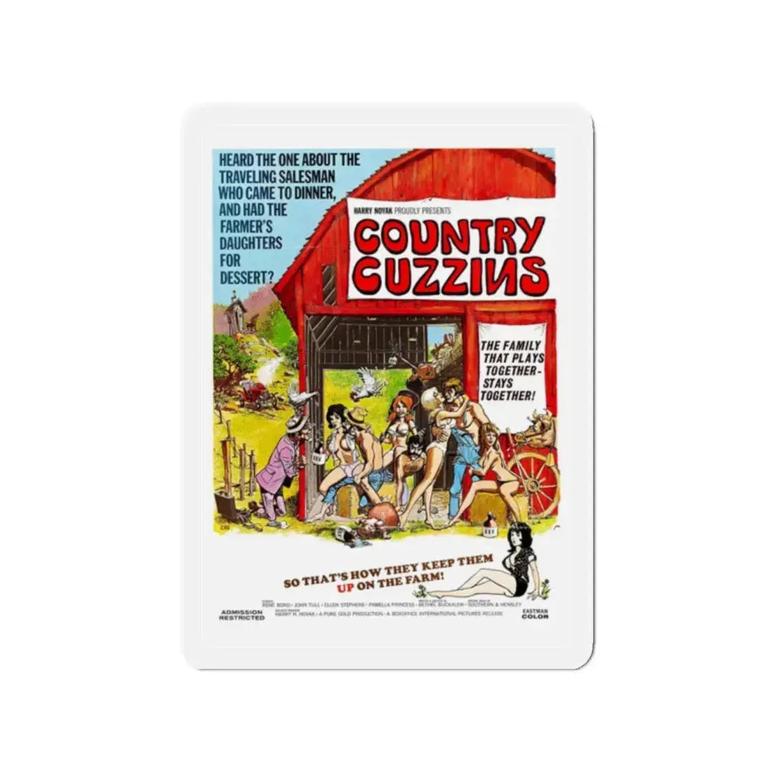 COUNTRY CUZZINS 1972 Movie Poster - Refrigerator Magnet 2 Inch - The Sticker Space