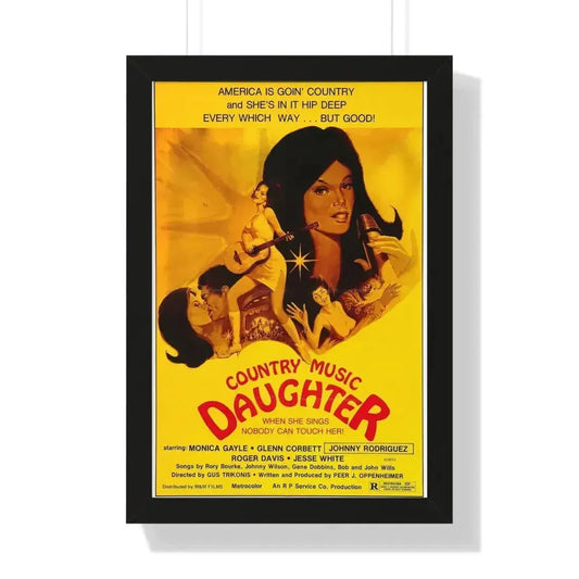 COUNTRY MUSIC DAUGHTER (NASHVILLE GIRL) 1976 - Framed Movie Poster 16″ x 24″ Black - The Sticker Space