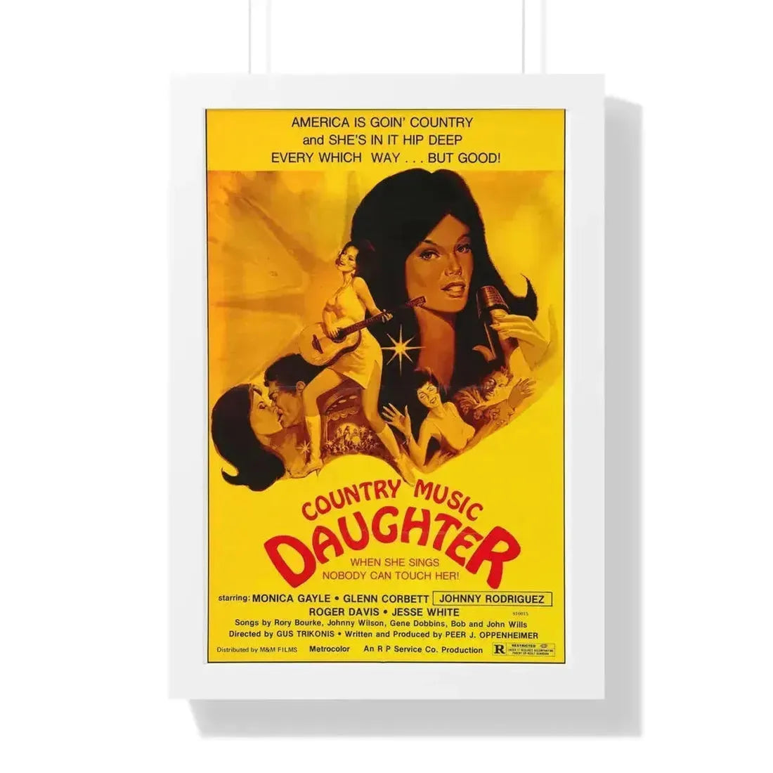 COUNTRY MUSIC DAUGHTER (NASHVILLE GIRL) 1976 - Framed Movie Poster 16″ x 24″ White - The Sticker Space