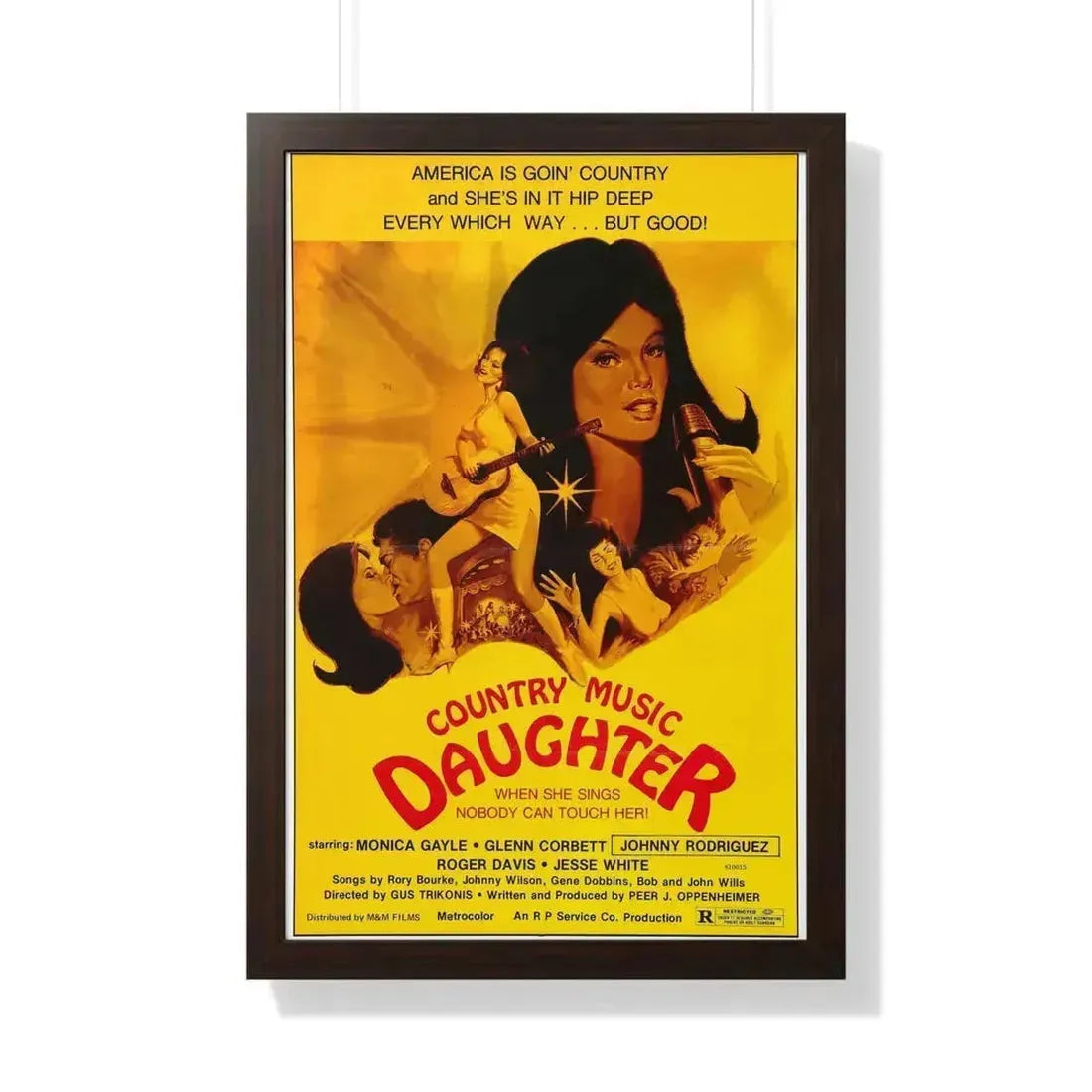 COUNTRY MUSIC DAUGHTER (NASHVILLE GIRL) 1976 - Framed Movie Poster 20" x 30" Walnut - The Sticker Space